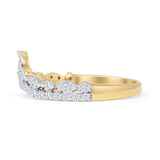 Chevron Ring 0.42ct Natural Diamond Crown Half Eternity 14K Gold
