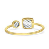 Kissendiamant-Wickelring mit offenem Ring aus 14-karätigem Gold, 0,13 ct