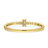 Diamond Baguette Ring Petite Statement 14K Gold 0.08ct