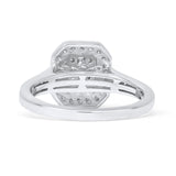 Halo Octagonal 0.51ct Natural Diamond Baguette Engagement Ring 14K Gold