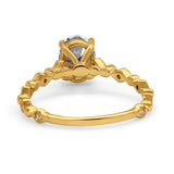 14K Gold Oval Art Deco 8mmx6mm D VS2 GIA zertifiziert 1,01ct Lab Grown CVD Diamant Verlobungs-Ehering