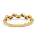 14K Gold Diamond Vintage Half Eternity Band Engagement Ring 0.11ct