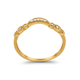 14 K Gold 0,10 ct rund 3 mm G SI Art Deco gebogener Diamant-Ewigkeitsring, Verlobungsring, Ehering