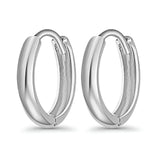 14K White Gold & Yellow Gold Round Huggie Earrings (10mm) Best Gift for Her