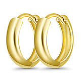 Runde Huggie-Ohrringe aus 14 Karat Weißgold und Gelbgold (12 mm), das beste Geschenk für Sie