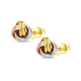 Tri-color gold earrings