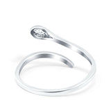 14K Gold Round Petite Dainty Snake Eternity Simulated CZ Wedding Engagement Ring