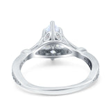 14K Gold Marquise Shape Art Deco Simulated Cubic Zirconia Engagement Wedding Bridal Ring