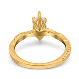 14K Gold Infinity Twist Marquise Form Ehering simulierter Zirkonia