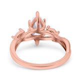 14K Gold Infinity Twist Marquise Form Art Deco simulierter Kubikzirkonia Verlobungs-Hochzeits-Brautring