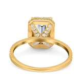 14K Gold Smaragdschliff Form Art Deco Braut Hochzeit Verlobungsring Simulierter CZ