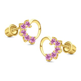 gold heart stud earrings