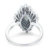 Art Deco Halo Marquise Natural Green Amethyst Prasiolite Engagement Ring