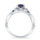 Round Cetlic Trinity Vintage Style Lab Alexandrite Ring 925 Sterling Silver