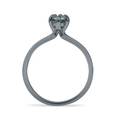 Marquise-Solitär-Verlobungsring 5 x 10 natürlicher grüner Moosachat aus 925er Sterlingsilber