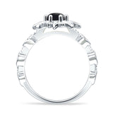 Sonnenring runder natürlicher schwarzer Onyx aus 925er Sterlingsilber