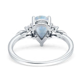 Art Deco Teardrop Pear Natural Moonstone Vintage Engagement Ring