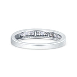 14K White Gold 0.25ct Round 3mm Art Deco G SI Half Eternity Band Diamond Engagement Wedding Ring