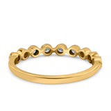 14K Gold 0.20ct Round 3mm G SI Half Eternity Diamond Bands Engagement Wedding Ring