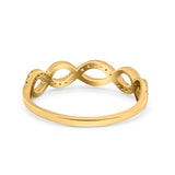Verlobungs-/Ehering aus 14-karätigem Gold, 0,14 ct, rund, 5 mm, G SI, halbe Ewigkeit, mit Diamanten