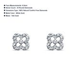 Diamond Stud Earrings Trendy Clover Shaped 14K Gold 0.18ct