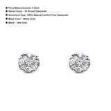 Diamant-Ohrstecker, rund, minimalistisch, 14 K Gold, 0,22 ct
