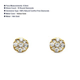Diamond Stud Earring Round Minimalist 14K Gold 0.22ct