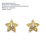 Star Diamond Stud Earring 14K Gold 0.12ct