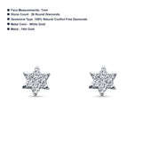 Minimalist Star Diamond Stud Earring 14K Gold 0.13ct