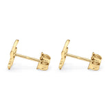 14K Yellow Gold Solid Arrow Heart Love Studs Earring Best Birthday Or Anniversary Valentines Gift