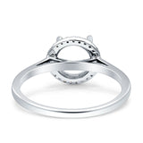 14K Gold 0.07ct Halo Round 10mm G SI Semi Mount Diamond Engagement Wedding Ring