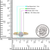 Funkelnder Halo-Ring mit rundem Diamant, 10 Karat Gold, 0,15 ct