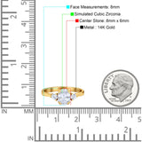 Ovaler Verlobungsring aus 14-karätigem Gold mit drei Steinen und künstlichem Zirkonia