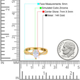 14K Gold Art Deco Pear Shape Twisted Bridal Simulated CZ Wedding Engagement Ring