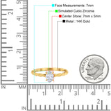 Solitär-Ehering aus 14-karätigem Gold mit gedrehtem ovalem künstlichem Zirkonia und Verlobungsring