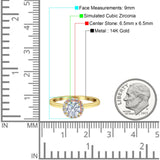 Art-Deco-Halo-Verlobungsring aus 14-karätigem Gold mit rundem Zirkonia