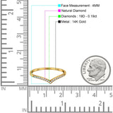 Verlobungs-/Ehering aus 14-karätigem Gold, 0,19 ct, rund, 4 mm, G SI, Halb-Ewigkeitsdiamant