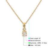 14K Gold 0,19ct Unendlichkeits-Halskette mit rundem Diamant-Tropfenanhänger, 16+2" Ext