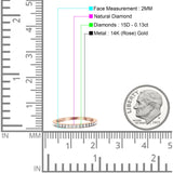 Diamant-Ehering für halbe Ewigkeit, massives 14-karätiges Gold, 0,13 ct