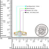 Cluster-Diamantring, 0,23 ct, rund, zweiteilig, natürliches 14-karätiges Gold