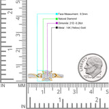 Halo Infinity Shank 0,26ct natürlicher Diamant runder Verlobungsring 14K Gold