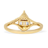 Tropfenförmiger, birnenförmiger, geteilter Ring mit 0,30 ct natürlichem Diamant aus 14-karätigem Gold
