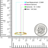 Solitaire Round Diamond Statement Ring 14K Gold 0.08ct
