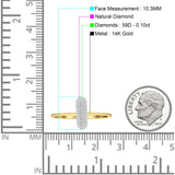 Diamond Line Bar Ring Statement 14K Gold 0.10ct