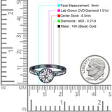 14 K Gold Halo GIA-zertifizierter runder 6,5 mm D VS1 1,01 ct Lab Grown CVD-Diamant-Verlobungs-Ehering