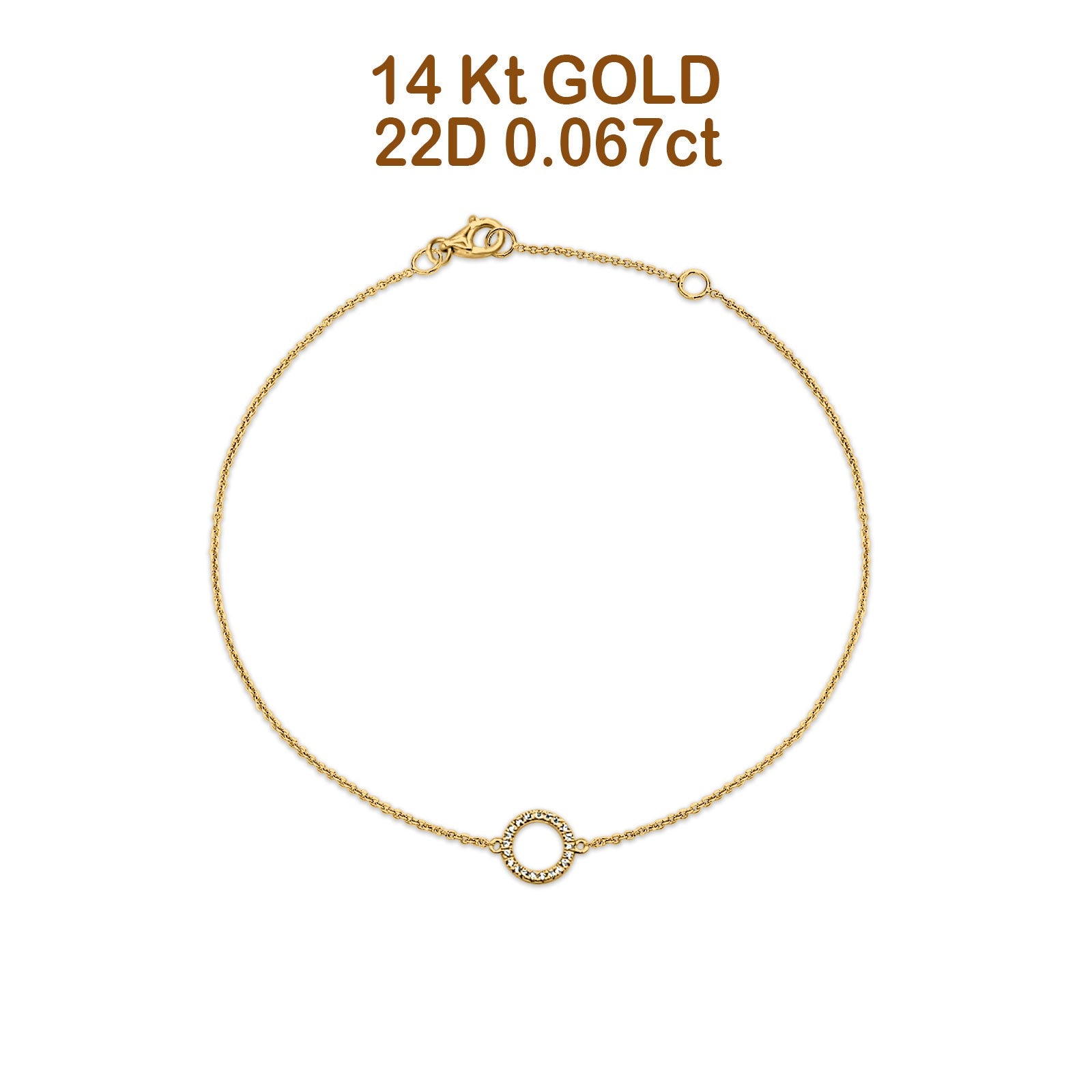 14K Gold 0.067ct Fancy Round O Bracelet Solid 8mm G SI Natural Diamond Engagement Wedding Bracelet