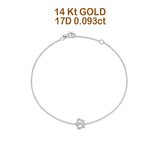 14 K Gold 0,093 ct rundes, zierliches Kronenarmband, massive 9 mm G SI-Naturdiamant-Verlobungs- und Hochzeitsarmbänder