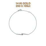 14 K Gold 0,199 ct Diamant-Doppelsteg-Armband, solide 15 mm G SI-Naturdiamant-Verlobungs- und Hochzeitsarmbänder