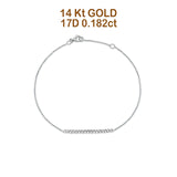 14 K Gold 0,182 ct Diamant-Bar-Armband, massives 26 mm G SI-Armband mit natürlichem Diamant, Verlobung, Hochzeit