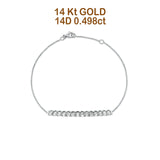 14 K Gold 0,498 ct Diamant-Bar-Armband, solide 30 mm G SI Naturdiamant-Verlobungs-/Hochzeitsarmbänder